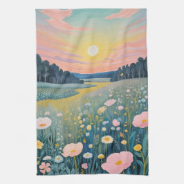 Sunset Poppies Geschirrtuch