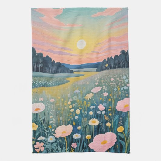 Sunset Poppies Geschirrtuch (Vertikal)