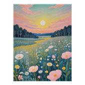 Sunset Poppies Poster (Vorderseite)