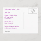 Sunset Postcard Einladungspostkarte (Rückseite)