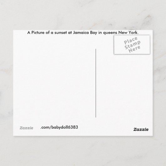 Sunset Postcard Postkarte (Rückseite)