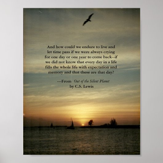 Sunset Poster mit C.S.Lewis Zitat (Vorne)