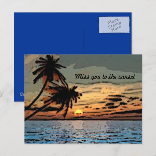 Sunset Postkarte (Vorne/Hinten)