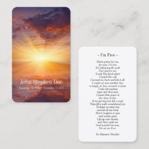 Sunset Prayer Card - ich bin kostenlos Visitenkarte