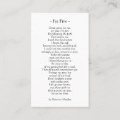 Sunset Prayer Card - ich bin kostenlos Visitenkarte (Rückseite)