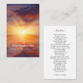 Sunset Prayer Card - ich bin kostenlos Visitenkarte (Vorne/Hinten)