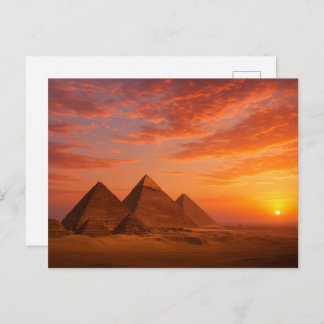 Sunset Pyramids Postcard Postkarte