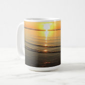 Sunset Quote Serene Ocean Beach Kaffee Tasse (Vorderseite Links)