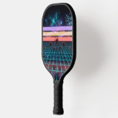 Sunset Racer Neon Stripes Retro Speed  Pickleball Schläger (Links)