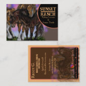 Sunset Ranch Reitkarte Visitenkarte (Vorne/Hinten)