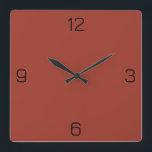 Sunset Red Terracotta 9F392B Color Add Name Option Quadratische Wanduhr<br><div class="desc">Fügen Sie einen Namen, Initialen oder Text hinzu, oder behielt Sie die Farbe alleine. Farbkoordinaten mit anderen Elementen des Ladens basierend auf dem Namen und dem HEX-Code (sechsstellige Hex-Triole). Verwenden Sie diesen Code, um andere Elemente zu mischen, zu ergänzen und anzupassen, um diese zu ergänzen oder um anderen Auflistungen hinzuzufügen....</div>