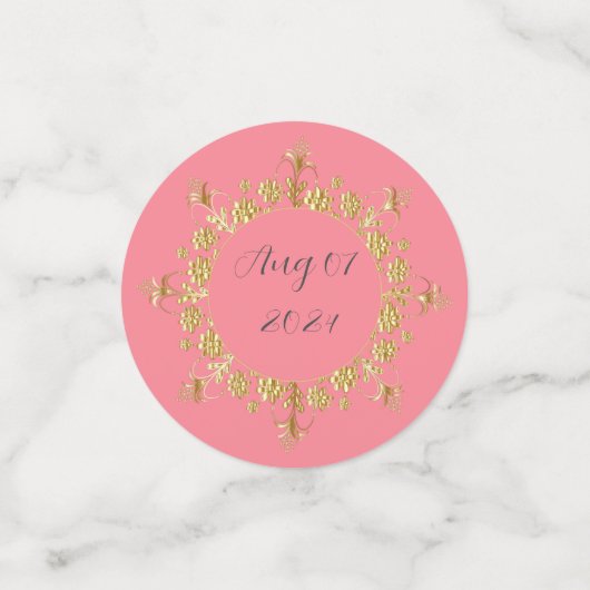 Sunset Red und Gold Konfetti (Klein Vorderseite)