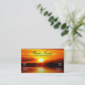 Sunset Reflection Business Card Visitenkarte (Stehend Vorderseite)