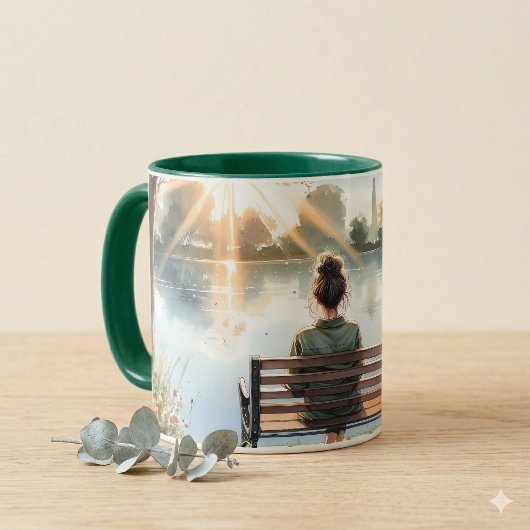 Sunset Reflections Lake Scene Tasse