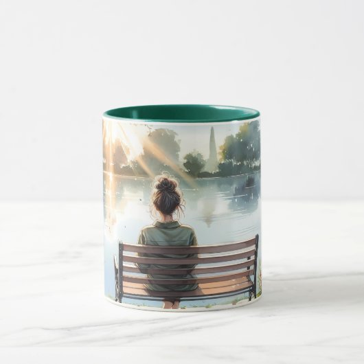 Sunset Reflections Lake Scene Tasse (Zentrum)