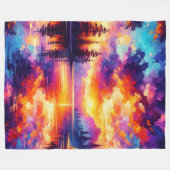 "Sunset Reflections: Serene Lake Landscape" Fleecedecke (Vorderseite (Horizontal))