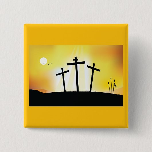Sunset Religious Crosses Button (Vorderseite)