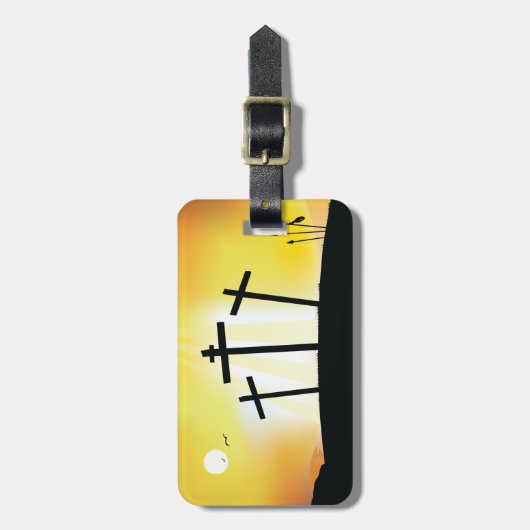 Sunset Religious Crosses Gepäckanhänger (Vorderseite vertikal)