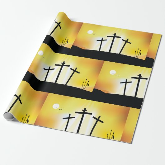 Sunset Religious Crosses Geschenkpapier (Ungerollt)