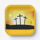 Sunset Religious Crosses Pappteller (Vorderseite)