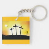 Sunset Religious Crosses Schlüsselanhänger (Rückseite)