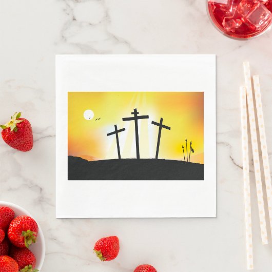 Sunset Religious Crosses Serviette