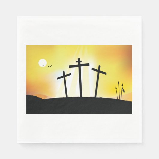 Sunset Religious Crosses Serviette (Vorderseite)