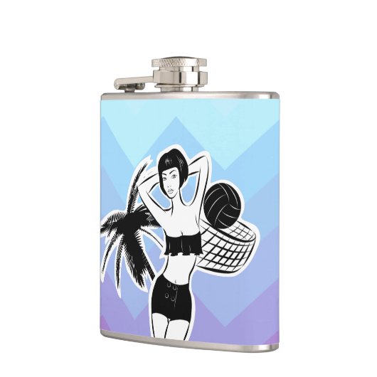 Sunset Resort Zickzack Print Flachmann (Links)