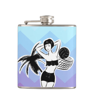 Sunset Resort Zickzack Print Flachmann