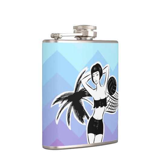 Sunset Resort Zickzack Print Flachmann (Rechts)