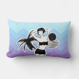 Sunset Resort Zickzack Print Lendenkissen