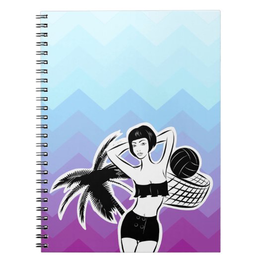 Sunset Resort Zickzack Print Notizblock (Vorderseite)