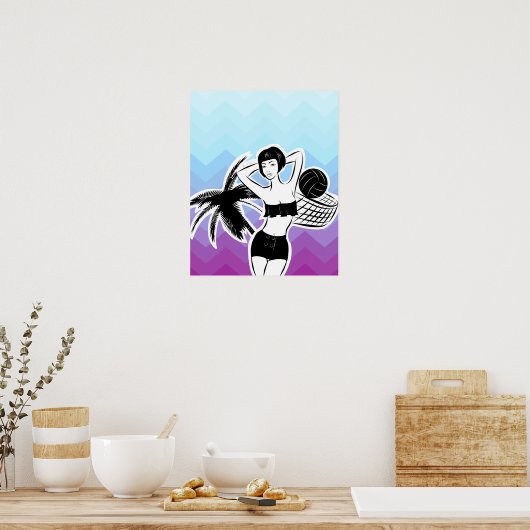 Sunset Resort Zickzack Print Poster (Küche)