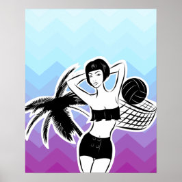 Sunset Resort Zickzack Print Poster