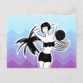 Sunset Resort Zickzack Print Postkarte