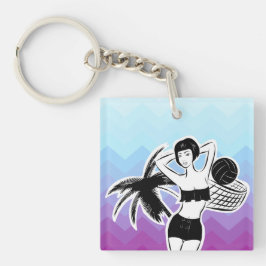 Sunset Resort Zickzack Print Schlüsselanhänger