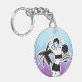 Sunset Resort Zickzack Print Schlüsselanhänger (Vorderseite links)