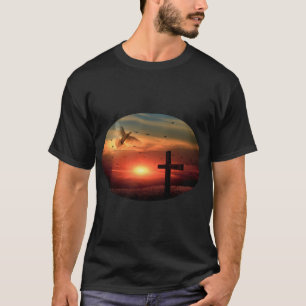 Sunset Resurrecrecrecrection Dove and Cross T-Shirt
