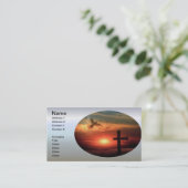 Sunset Resurrecrecrecrection Dove and Cross Visitenkarte (Stehend Vorderseite)