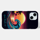 Sunset Retro Surf Wave Case-Mate iPhone Hülle (Rückseite (Horizontal))