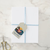 Sunset Retro Surf Wave- Geschenkanhänger (Mit Garn)