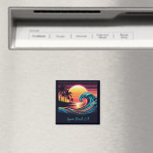Sunset Retro Surf Wave Magnet (In Situ (Geschirrspüler))