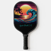 Sunset Retro Surf Wave Pickleball Schläger (Vorderseite)