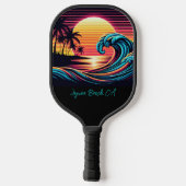 Sunset Retro Surf Wave Pickleball Schläger (Rückseite)