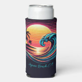 Sunset Retro Surf Wave Selters Dosenkühler (Seltzer Vorderseite)