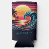 Sunset Retro Surf Wave Selters Dosenkühler (Rückseite)