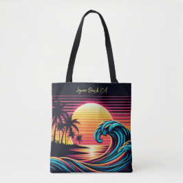 Sunset Retro Surf Wave Tasche