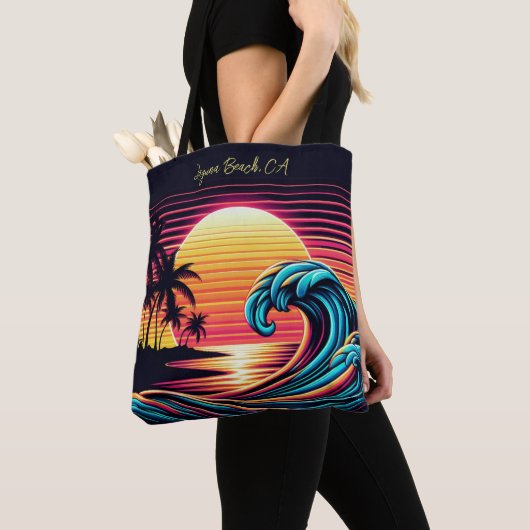 Sunset Retro Surf Wave Tasche (Von Nahem)