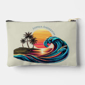 Sunset Retro Surf Wave- Zubehörtasche (Rückseite)