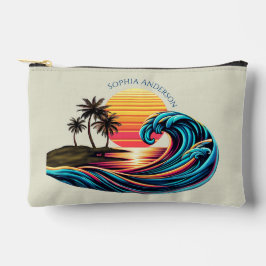 Sunset Retro Surf Wave- Zubehörtasche